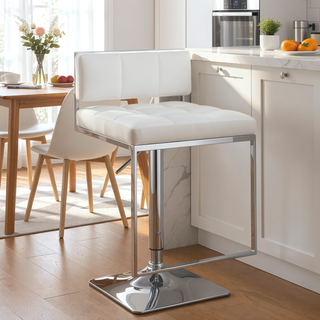 Sunvega Adjustable Bar Stool with U-Shaped Footrest and Plush Padding