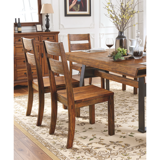 Sunvega Industrial U-Shape Metal Legs Walnut Black Finish Two Tone Design Bench
