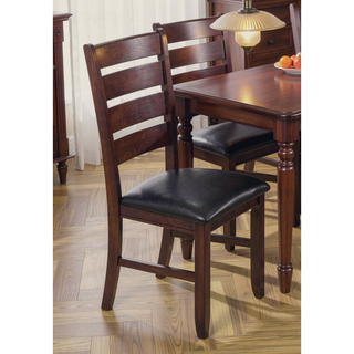 Sunvega Contemporary Dining Chairs Set of 2 with Espresso Finish and Cushion Seats