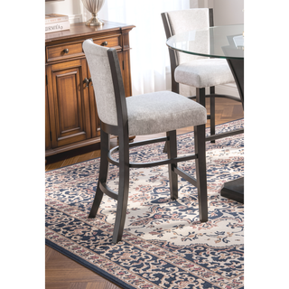 Sunvega Contemporary Glam Upholstered Dining Side Chair with Plush Gray Fabric