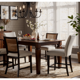 Sunvega Gray Fabric Upholstered Dining Bench with Wire-Brushed Finish
