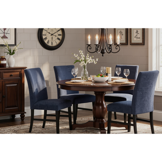 Sunvega Modern Dark Gray Corduroy Upholstered Dining Chairs Set of 2
