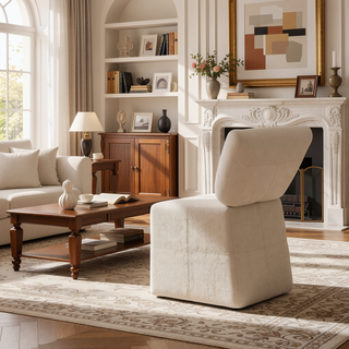 Sunvega Modern Upholstered Dining Chair with T-Stitch Design and Wood Legs