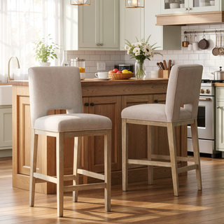 Sunvega Modern Upholstered Bar Stools with Padded Seats for Kitchen Dining