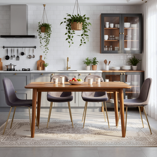 Sunvega Gold Steel and Grey Velvet Pebble Contemporary Chairs Set of 2