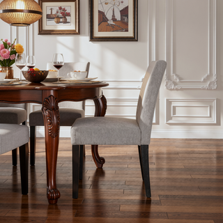 Sunvega Contemporary Upholstered Dining Chairs with Rubberwood Legs and Tapered Design
