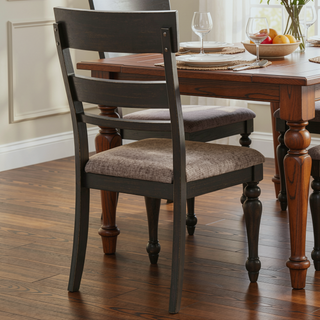 Sunvega Mango Oak Wood Dining Side Chair Set of 2 with Foam-Padded Seats