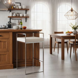 Sunvega Contemporary Stackable Counter Stools with Upholstered Padded Seats Set of 2