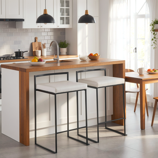 Sunvega Contemporary Stackable Counter Stool with Upholstered Padded Seat