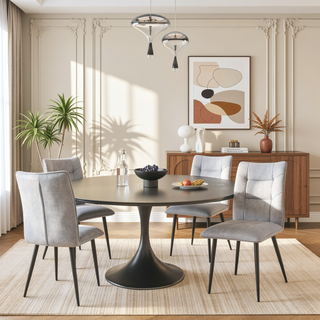 Sunvega Modern Velvet Dining Chairs with Soft Cushioned Seats and Iron Frames