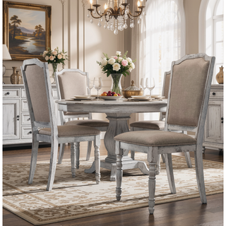 Sunvega Natural Ash Hardwood Dining Chair Set of 2 with Upholstered Seat Cushion