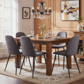 Sunvega Contemporary Pebble Chairs with Upholstered Seat and Backrest Set of 2