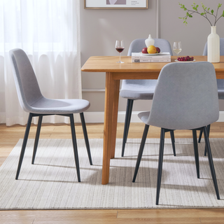 Sunvega Modern Medieval Style Dining Chairs with Velvet Cushions and Golden Metal Legs