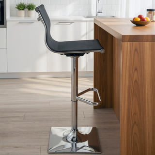 Sunvega Mirage Contemporary Adjustable Swivel Barstool with Mesh Seat and Chrome Base