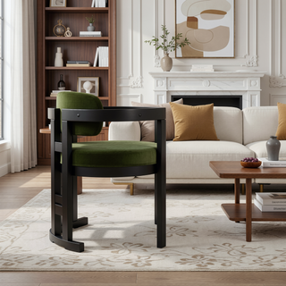 Sunvega Upholstered Rubberwood Dining Chairs with Natural-Grain Look in Yellow