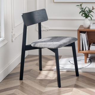 Sunvega Modern Black Finish Wooden Dining Table with Unique Shape Tabletop