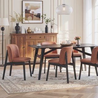 Sunvega Padded Side Chairs with Curved Design and Comfortable Backrests for Living Room