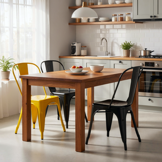 Sunvega High Gloss Yellow Metal Dining Chairs Set of 2 with 18 Inch Seat Height
