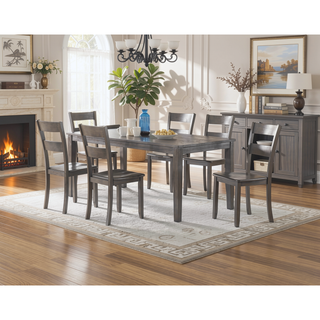 Sunvega Contemporary Rectangular Dining Table with Wood Base and Gray Finish