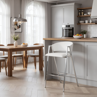 Sunvega Modern 28" Bar Stool Set of 2 with Padded Seat and Backrest