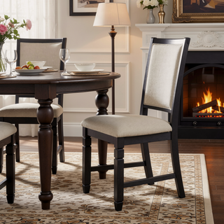 Sunvega Anji Set of Two Side Dining Chairs with Cushioned Seat and Curved Back