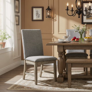 Sunvega Traditional Style Wood Framed Bench with Nailhead Trim and Rustic Brown Finish