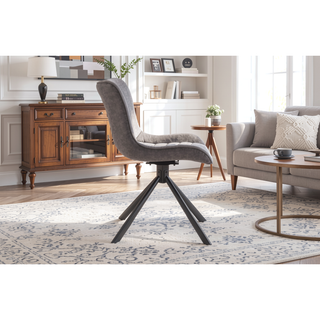 Sunvega Mid-Century Modern Tufted Diamond Pattern Upholstered Swivel Dining Chair