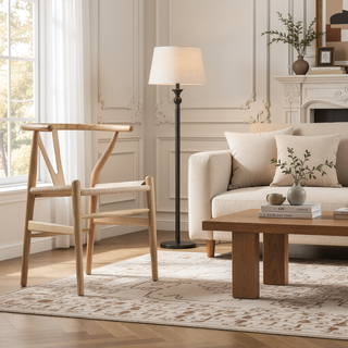 Sunvega Solid Ash Wood Wishbone Chairs with Hand Woven Paper Cord Seat