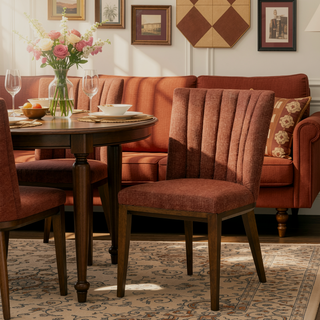 Sunvega Elmwood Beige Fabric Dining Chair Set Of 2 For Living Room Bedroom