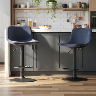 Sunvega Adjustable Height Swivel Bar Stools Set of 2 with Back Support for Kitchen Island