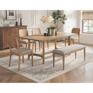 Sunvega Modern Scandinavian 2pc Side Chair with Upholstered Seat and Splat Back