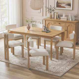 Sunvega Upholstered Armless Dining Chairs with Metal Legs and Polyester Blend Fabric