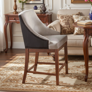 Sunvega Traditional Luxury Upholstered Chairs with Sloped Arms and Nailhead Trim