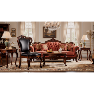 Sunvega Black PU Leather Upholstered Queen Anne Leg Armless Dining Side Chair