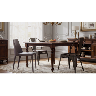Sunvega Modern Gray Leatherette Upholstered Dining Chairs Set of 2