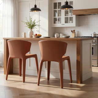 Sunvega Mid-Century Modern Dining Chairs Set of 2 with Faux Leather Upholstery