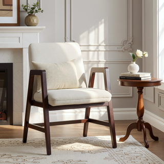 Sunvega Modern Dining Armchair in Soft Velvet with Sculptural Beech Wood Frame