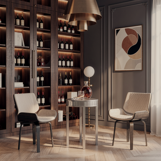 Sunvega Mid-Century Modern Dining Chair with 360° Swivel and PU Leather Upholstery