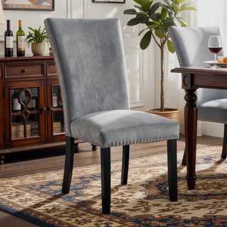 Sunvega Gray Fabric Upholstered Dining Bench with Wire-Brushed Finish