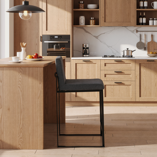 Sunvega Contemporary High Back Counter Stool Set of 3 with Padded Seat and Backrest