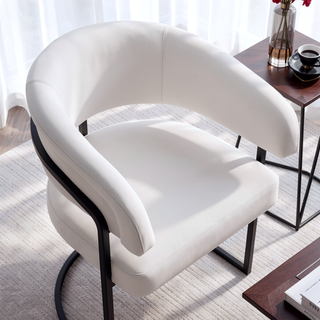 Sunvega Modern Upholstered Leatherette Dining Chair with Backrest for Dining Room
