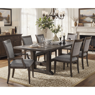 Sunvega Driftwood Brown Wood Frame Fabric Upholstery Armchairs Set of 2