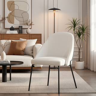 Sunvega Modern Upholstered Leatherette Dining Chair with Gold Steel Frame