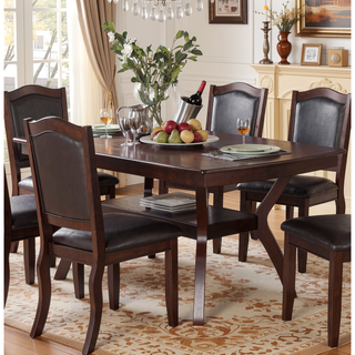 Sunvega Contemporary Espresso Finish Solid Wood Counter Height Dining Table with Shelve