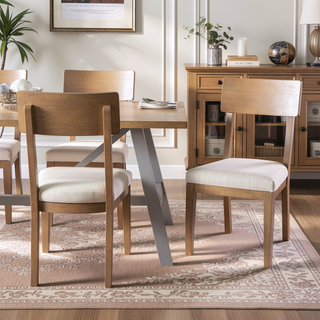 Sunvega Farmhouse Dining Chairs with Cushions for Kitchen or Dining Room 2pc Set