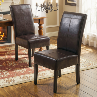 Sunvega Modern Upholstered Dining Chair with T-Stitch Design and Wood Legs