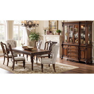 Sunvega Traditional Upholstered Wing Chair with Sturdy Construction for Dining
