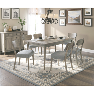 Sunvega Natural Wood Grain Color Set of 2pc Dining Chairs with Upholstered Cushions