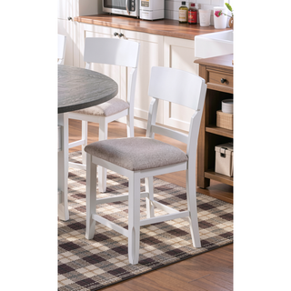 Sunvega Modern Gray Rubber Wood Dining Table with Two Built-in Storage Shelves