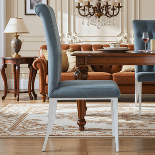 Sunvega Dark Grey Velvet Upholstered Tufted Side Chair with Chrome Base for Dining